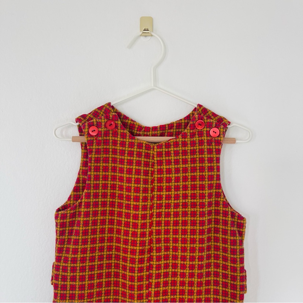 Vintage Plaid Corduroy Jumpsuit - Picture 2 of 3
